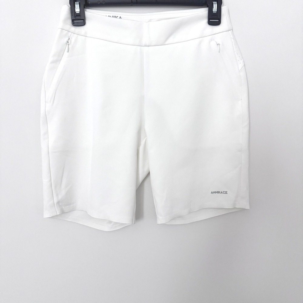 Annika Cutter & Buck Women White Performance Golf Shorts Size M NWT‎
